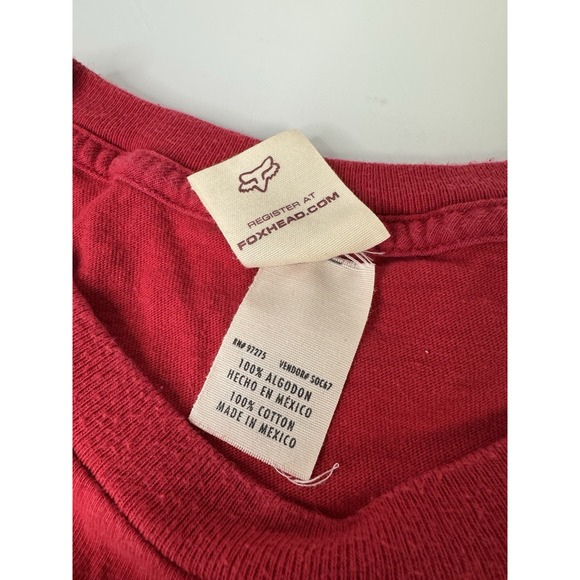 Mens Fox Racing Vintage Y2K T-Shirt Size 2XL Red Motocross MX - Picture 5 of 9